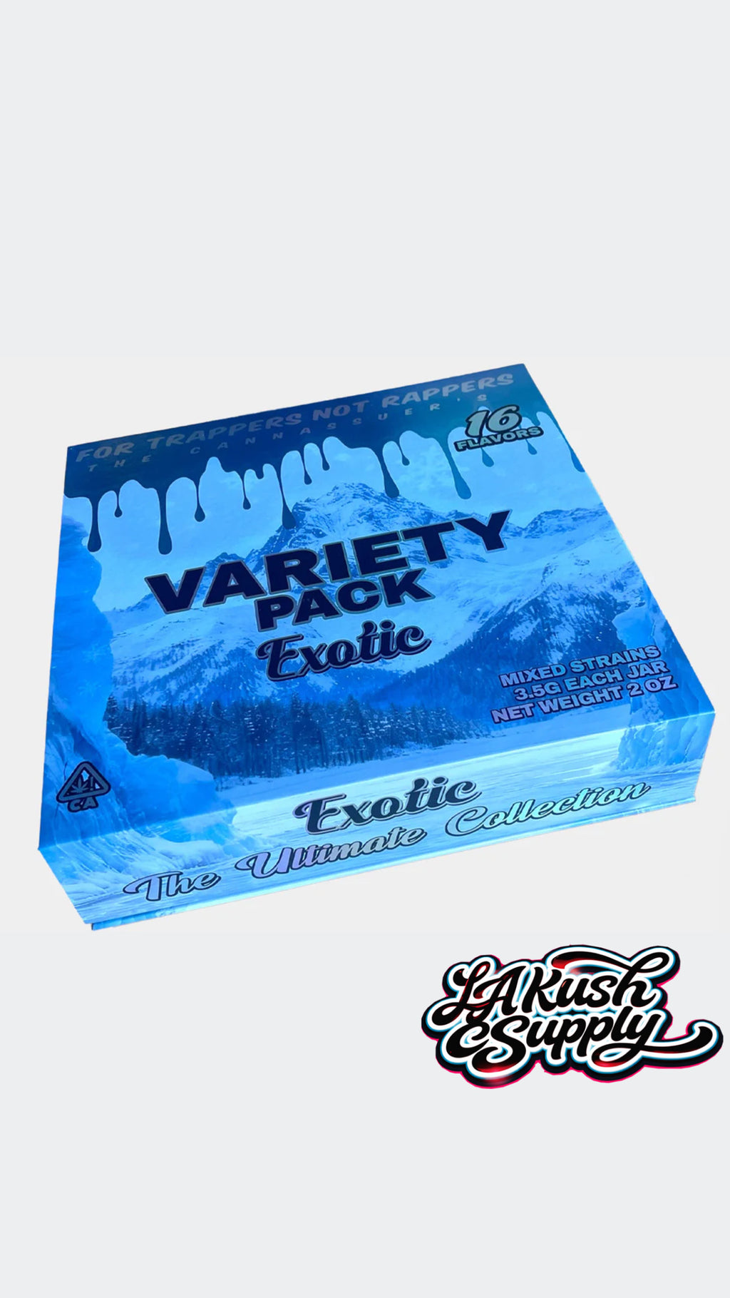 For Trappers Not Rappers Exotic Variety Pack - 16 Flavors - 3.5g Exotic Licensed Flower In Glass Jars