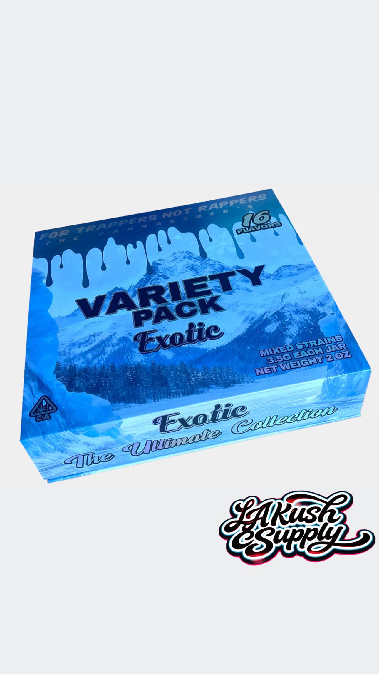 For Trappers Not Rappers Exotic Variety Pack - 16 Flavors - 3.5g Exotic Licensed Flower In Glass Jars