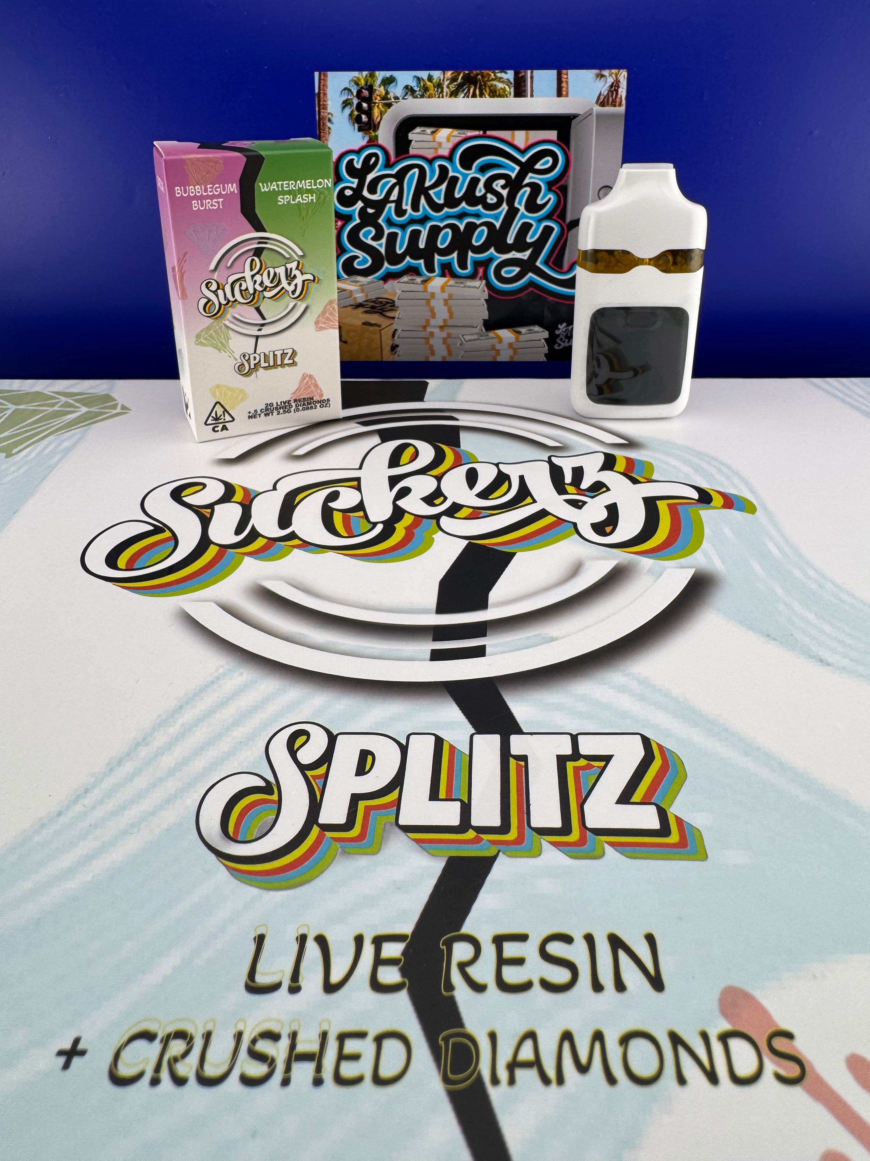 Suckers Splitz - 2.5 Gram Live Resin With Crushed Diamonds Disposable
