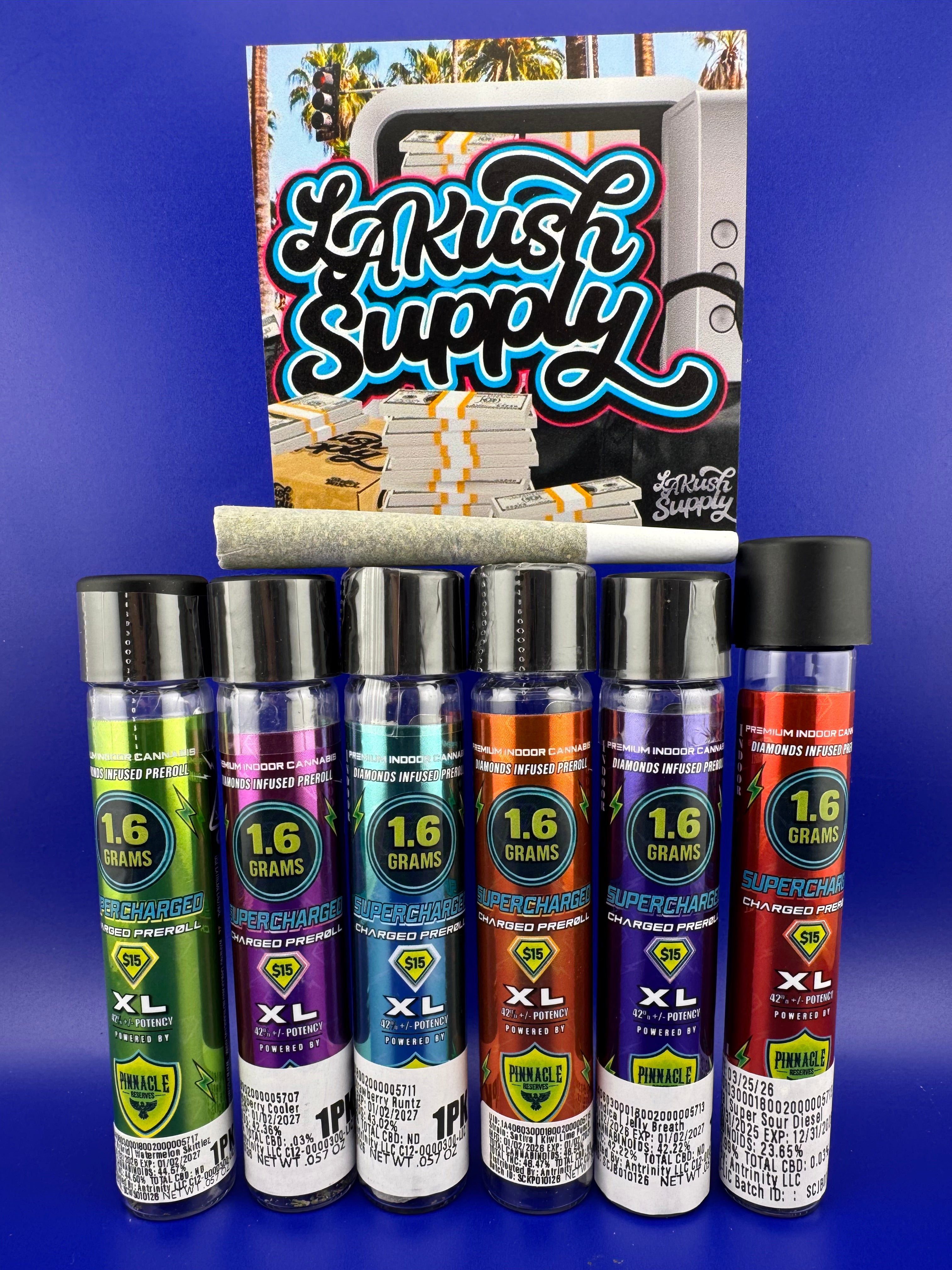 Supercharged By Pinnacle Reserves - 1.6 Gram Diamond Infused Pre-Roll - Licensed and Lab Tested